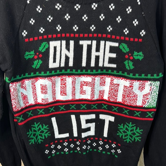 Holiday Time Black 'On The Nice List' Sweater - Picture 3 of 7